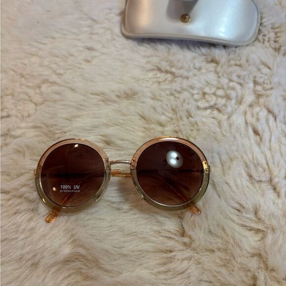 Chico's Pink and Brown Sunglasses with Round Frames - Picture 2 of 6